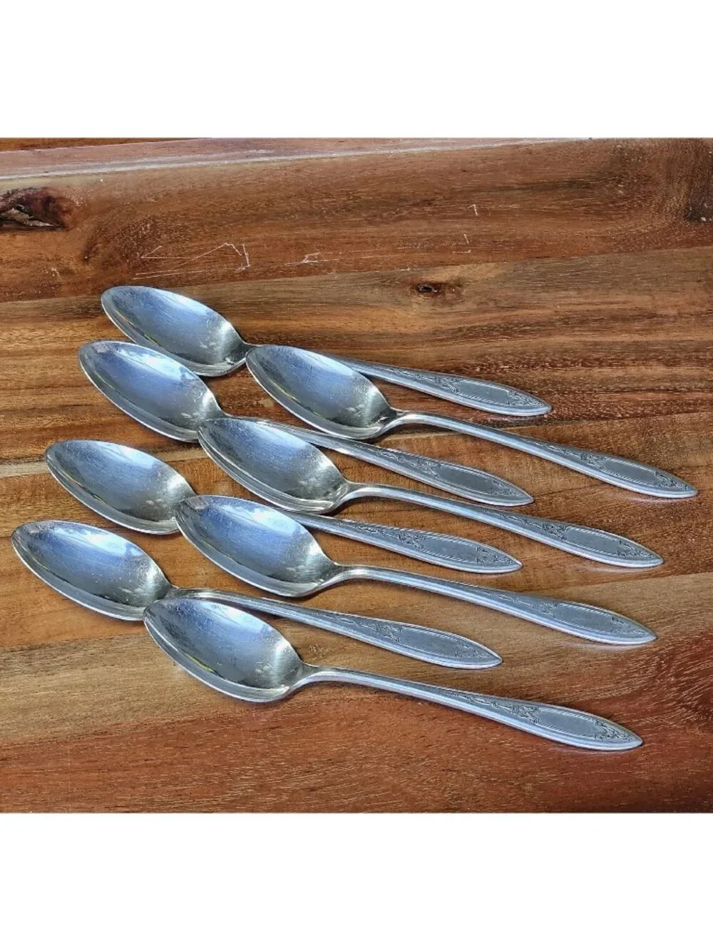 8 Oneida Wm Rogers Debutante Grandeur Princess Teaspoon Spoons 6.25